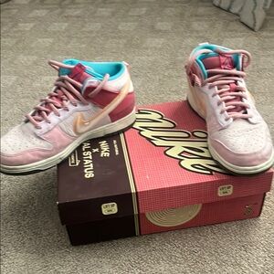 Nike Pink and Blue High-Top Sneakers. Price Firm.